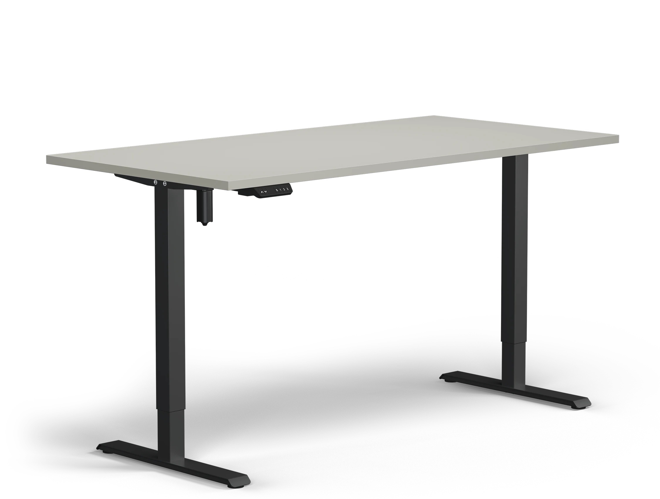 Höhenverstellbarer Schreibtisch Smart Gestell Schwarz Platte Lichtgrau